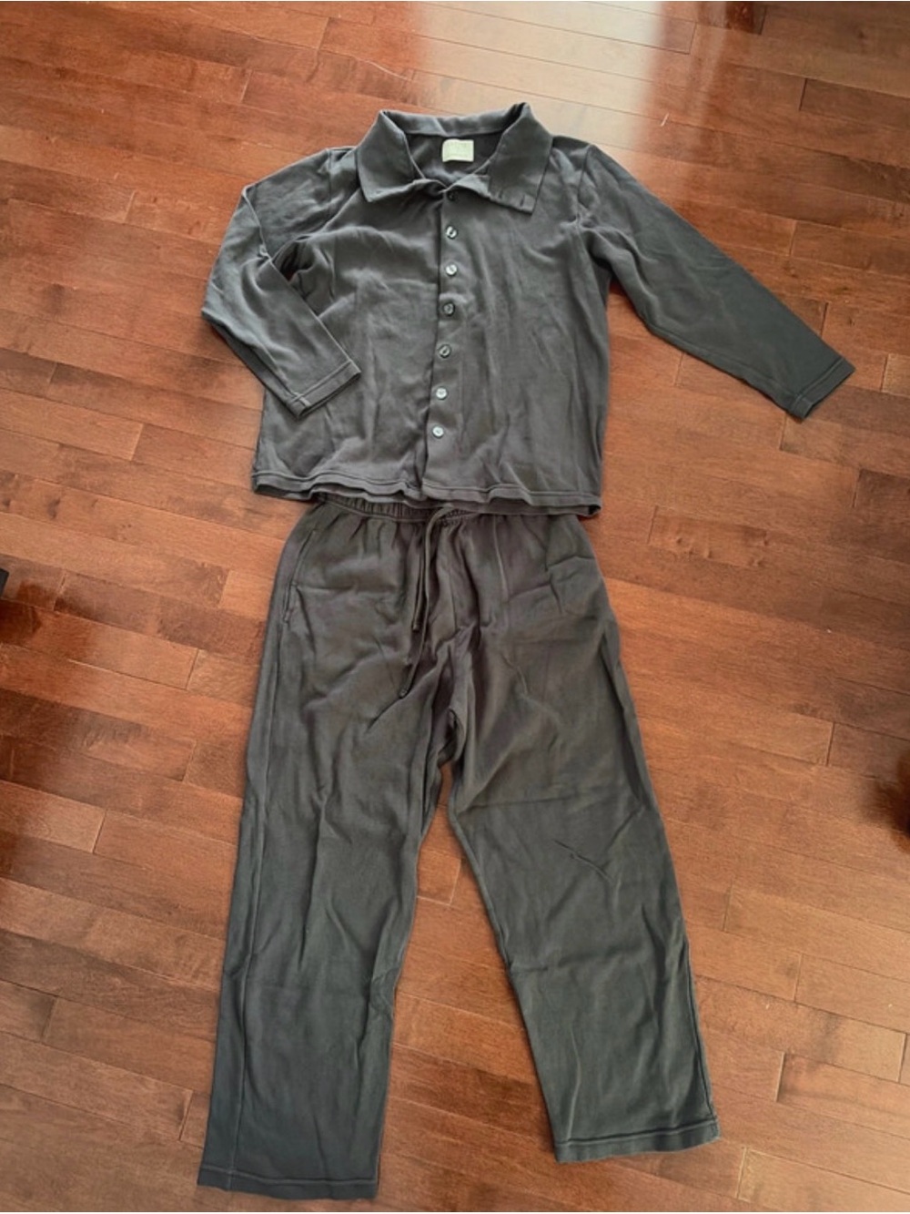 Frette x Korean air BTS Charcoal Button-Front Pajama Set